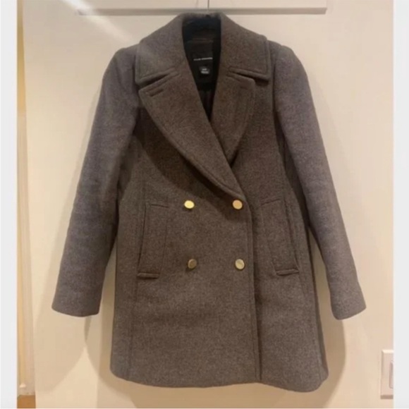 Brown Gold Wool Double Breasted Genera Club Monaco Coat [Extra Small / XS] - Picture 1 of 2